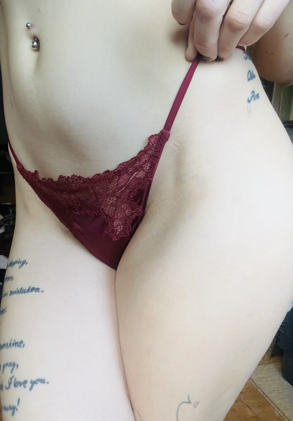Peed through panties