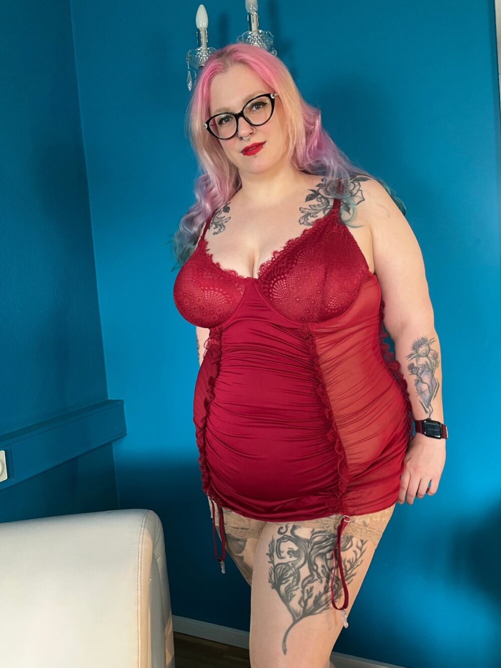 Sexy rotes Dessous Kleid