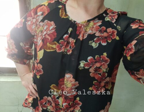 Bluse mit Rosendruck