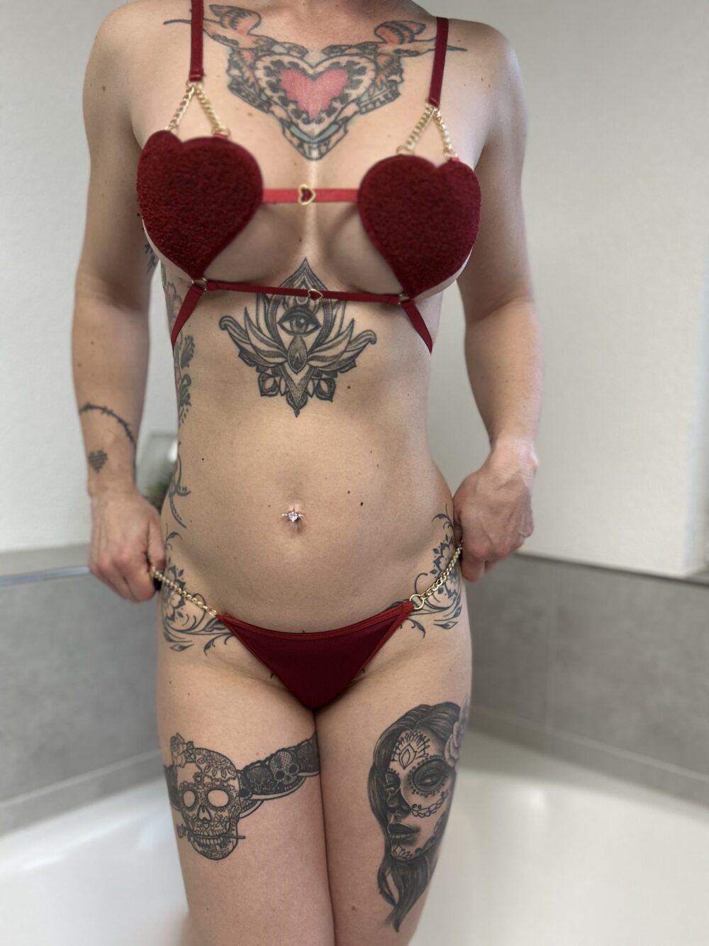 ❤️ rote Herz Dessous ❤️