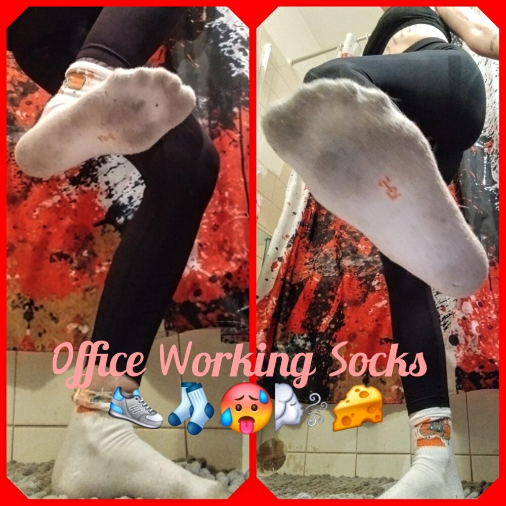 🏢Office Sox on the rox' + 2 Pics📷 👟🧦🥵🌬🧀 – Getragene Strümpfe