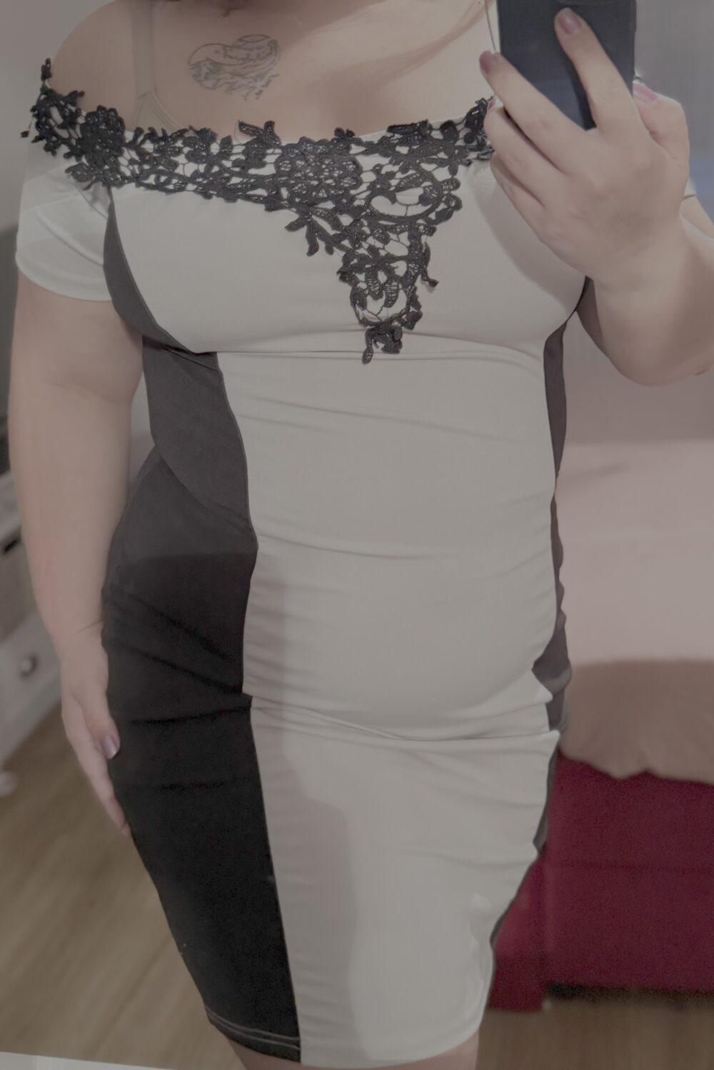 Sexy schwarz-weißes Kleid 🖤🤍