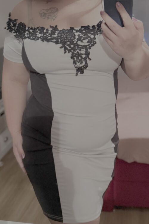 Sexy schwarz-weißes Kleid 🖤🤍