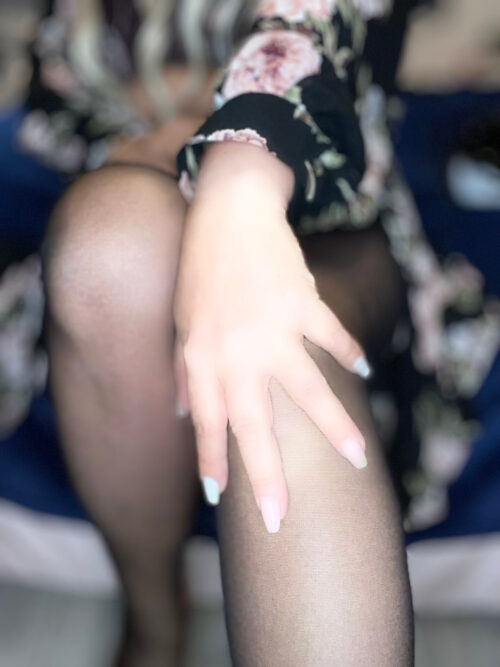 Nylon schwarz mit Naht *inkl. 5 Tragebilder*
