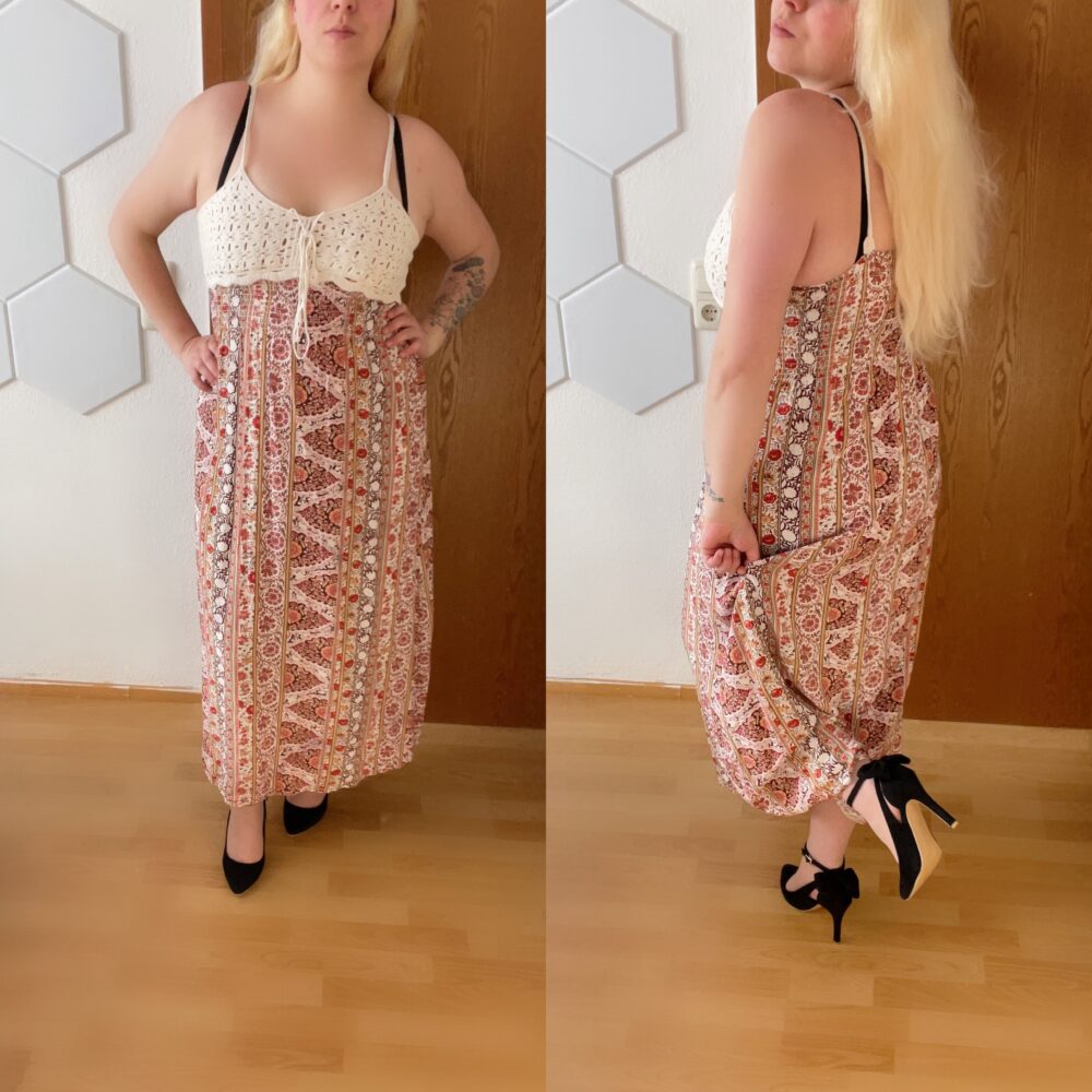 Floor-length patterned dress