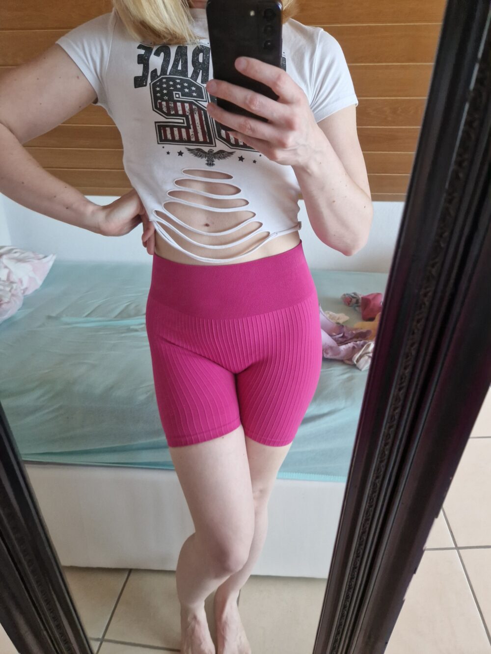 Süße pinke Sportshorts