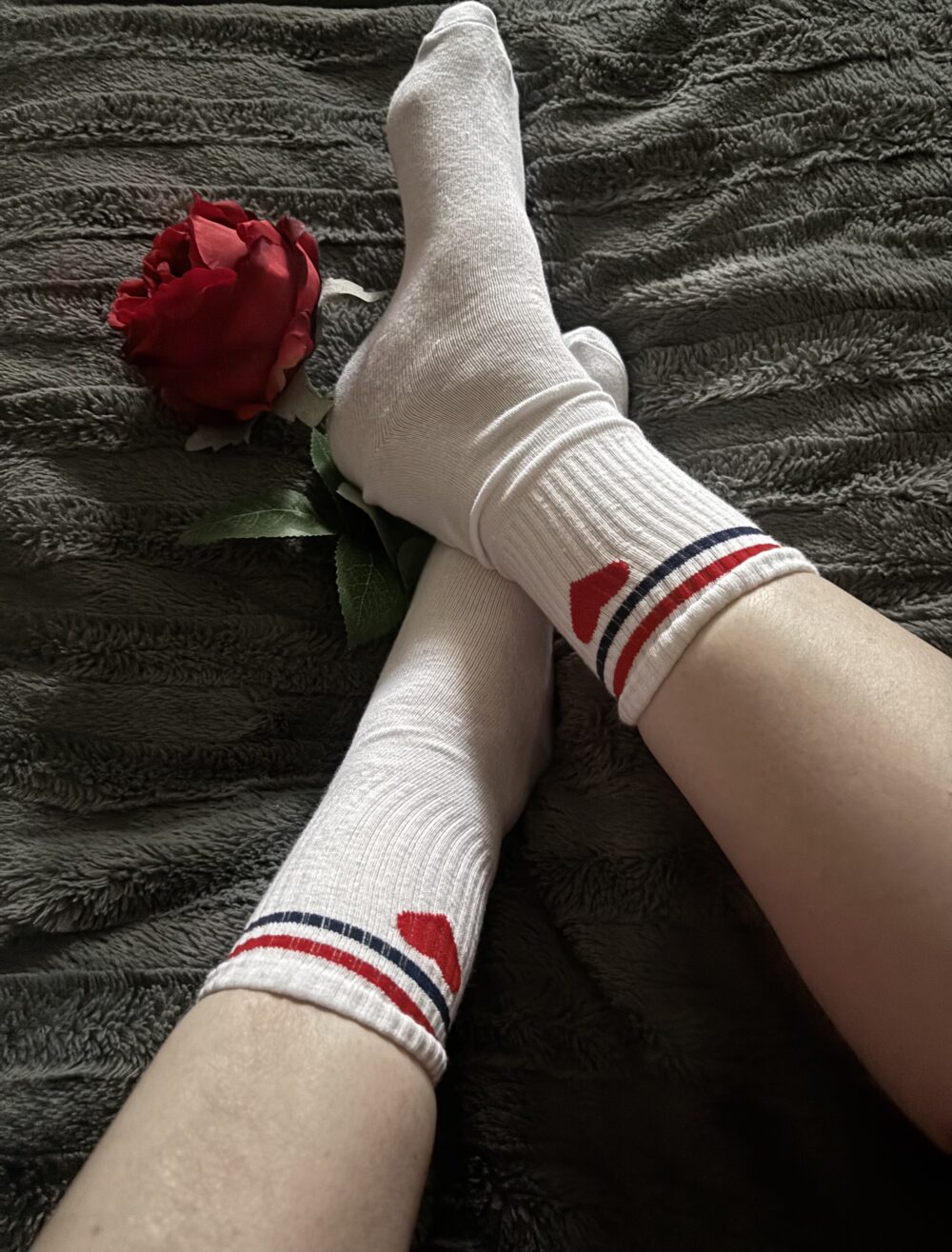 Tennissocken weiß gestreift