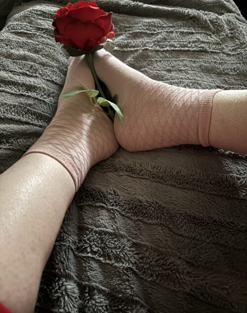 Socken mit Muster in alt Rosa