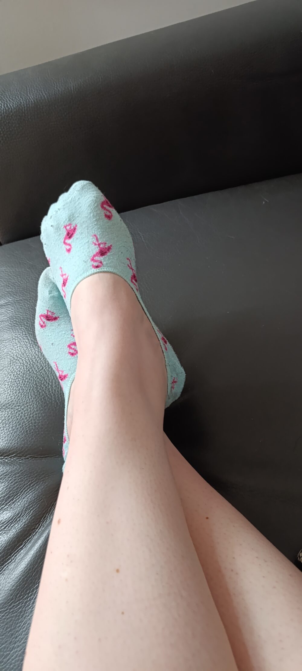 Flamingo Ballerina Socken – Getragene Strümpfe