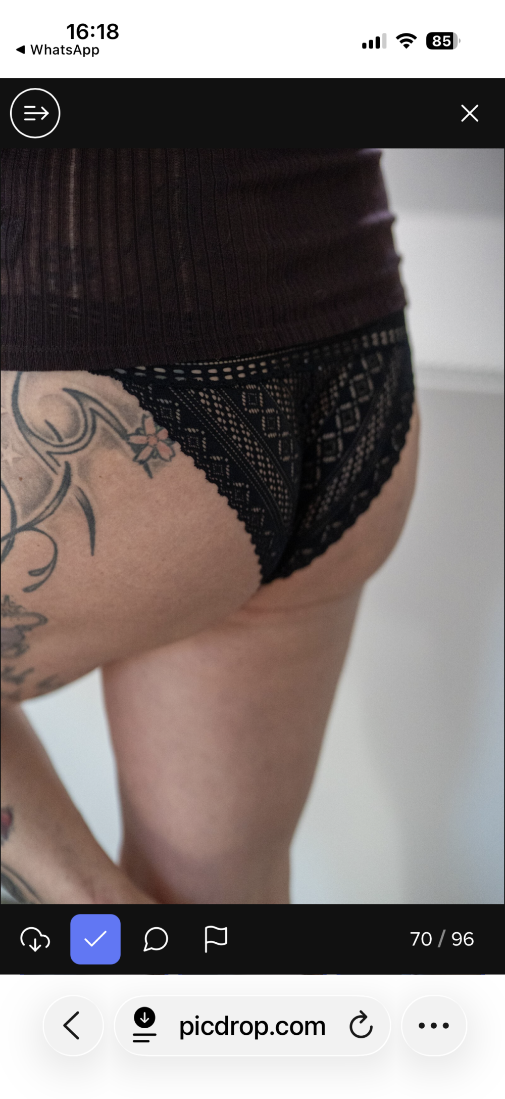 Schwarzer Spitzen Slip – Getragene Slips
