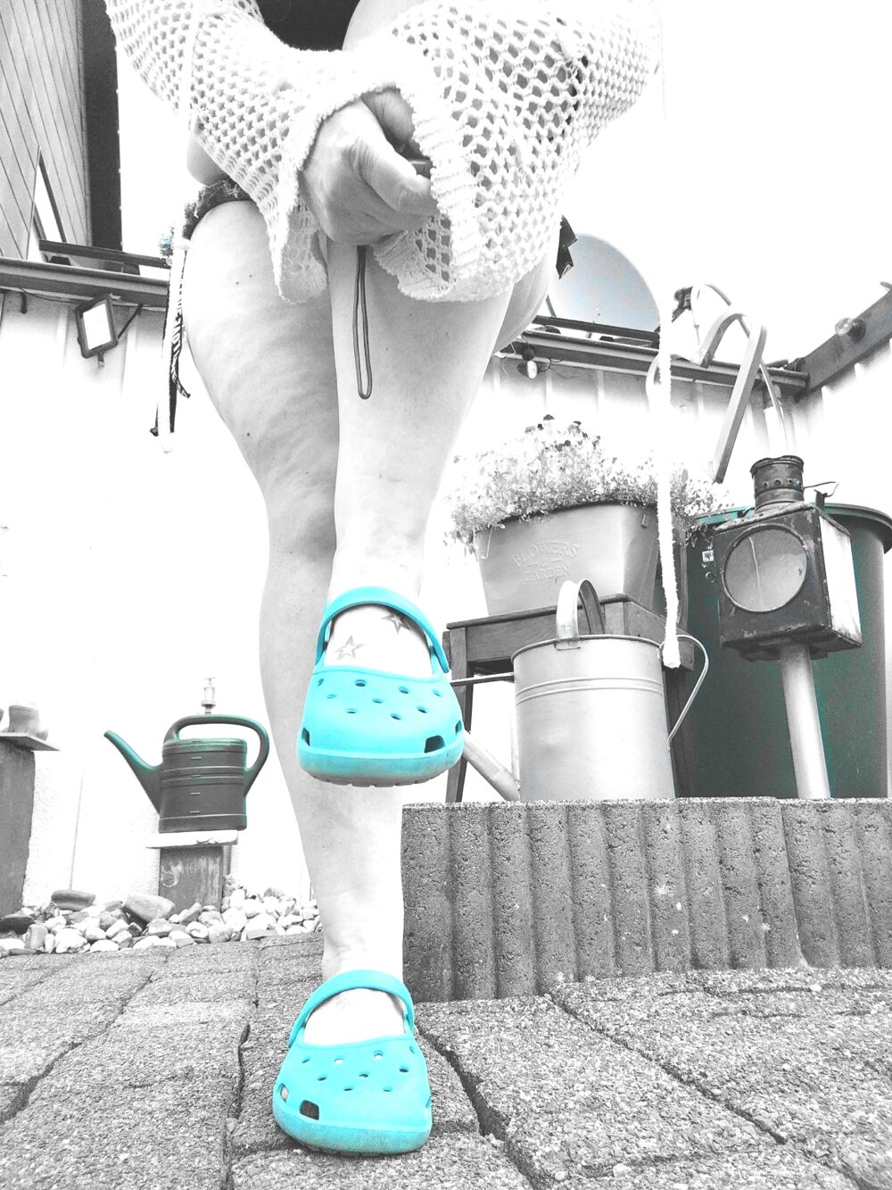 Gummi-Schuhe , gern mit Anweisung – Getragene Schuhe